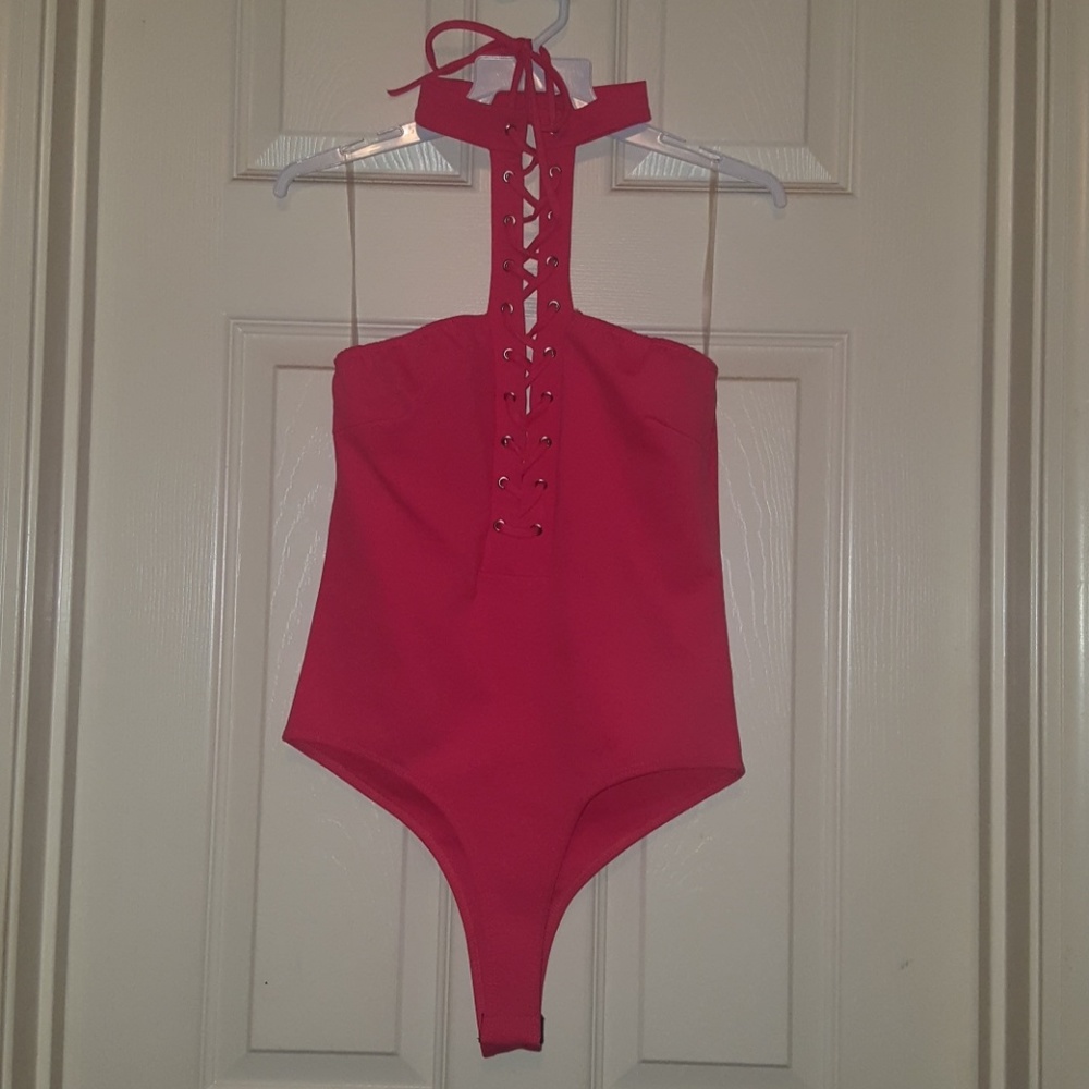 Sexy HOT pink body suit